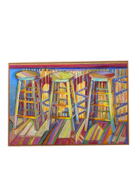 Painting 'Three Bar Stools' by Richard Fraenkel