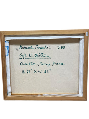 Painting 'Cafe le Grillon' by Richard Fraenkel