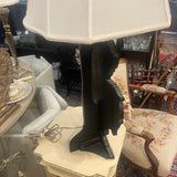 pair of urn motif laminated embossed tin facade lamps