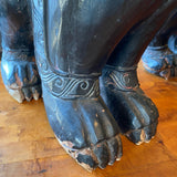 pair of wood carved foo dogs