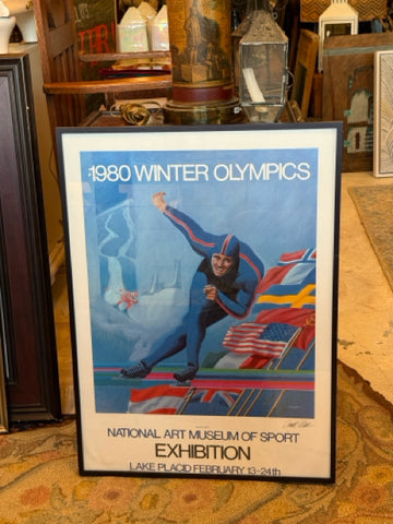 Framed 1980 Lake Placid Winter Olympics Poster