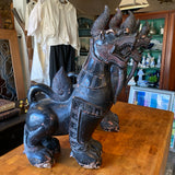 pair of wood carved foo dogs