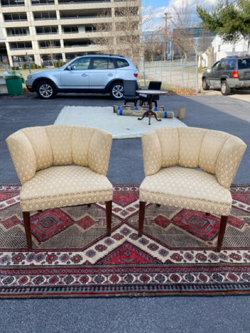 PAIR OF REGENCY CHANNEL BACK CHAIRS