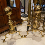 brass cannonball andirons