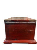 Red Wooden Chinese lacquer travel box with mirror