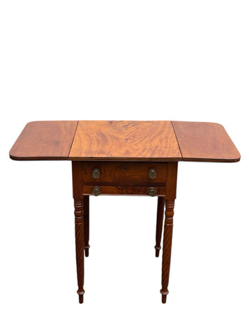 Mahogany Drop Leaf Table with Two Drawers