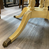 Round hand painted drum table with pedestal base