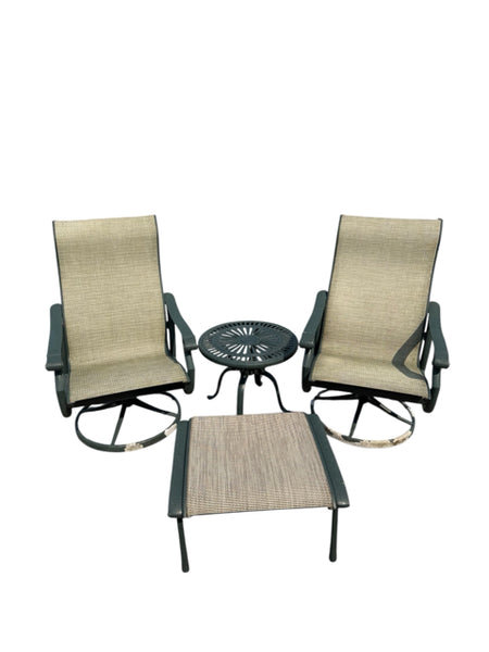 Tropitone Outdoor Set with 2 Slingback Chairs, 1 End Table, and 1 Ottoman