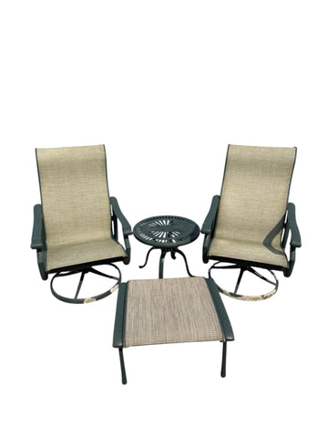 Tropitone Outdoor Set with 2 Slingback Chairs, 1 End Table, and 1 Ottoman