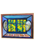 Painting 'Two Masks' by Richard Fraenkel