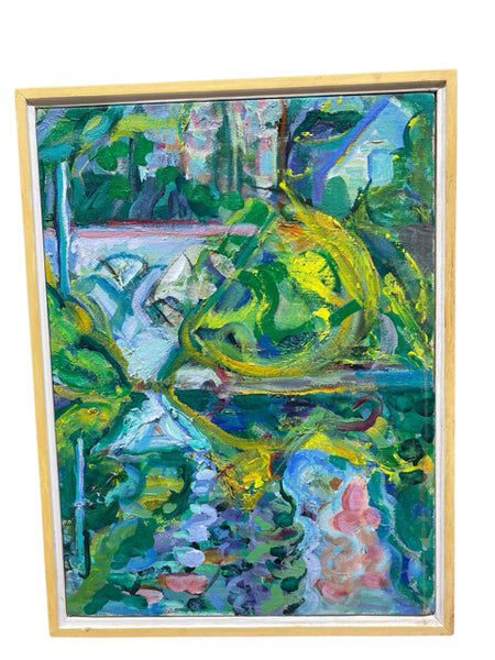 Painting 'Untitled' Abstract of Trees and Water by Richard Fraenkel