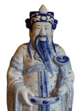 Pair of Chinese Blue and White Porcelain Deities