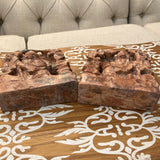 Carved marble chinese bookends