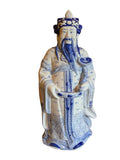 Pair of Chinese Blue and White Porcelain Deities