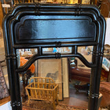 Black faux bamboo framed mirror