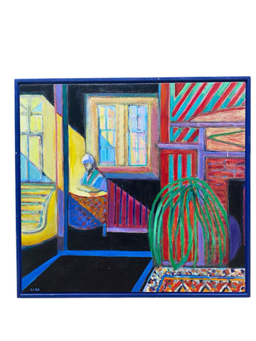 Painting 'Lauretta at Table' by Richard Fraenkel