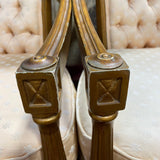 set of 4 regency tufted open arm chairs