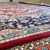 Red and Navy Blue Floral Persian Rug 8'3" x 11"