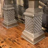 Pair of Silver Tone Obelisks