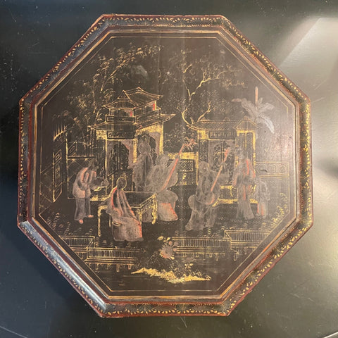 octagon Chinese lacquer box