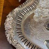 Silver Plate Reticulated Edge Tray with Handles