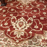 Red Rust & Cream Center Medallion Persian Rug 8' x 10'3"