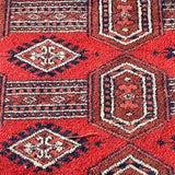 Red Diamond & Stripe Bokara Rug 4'1" x 6'