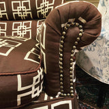 Brown and white club chair