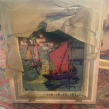 needlepoint sailboat framed art