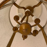 Bronze Style Hanging Pendant Lantern, Water Glass Panes with 6 Lights