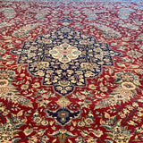 Red and Navy Blue Floral Persian Rug 8'3" x 11"