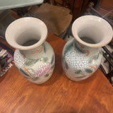 pair of hydrangea Chinese vases