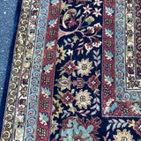 Burgundy Red, Cream & Black Floral Animal Block Motif with Border 9'8" x 14'6"