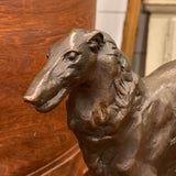 Russian Borzoi Bronze Statue, Signed