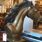 Mid Century Bronze Horse Bust