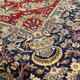 Red and Navy Blue Floral Persian Rug 8'3" x 11"