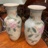 pair of hydrangea Chinese vases