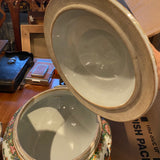 Rose Medallion Covered Tureen with Gold Handles