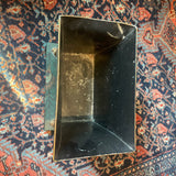 tole CACHE POT with peacock motif as is