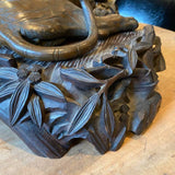 signed bronze tiger on amazing carved base