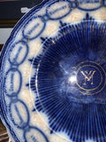 PLATE flow blue 13 colonies English stone ware for Tilden Thurber Providence RI