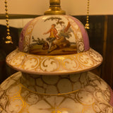 Table Lamp with Floral & Figural Courting Motifs