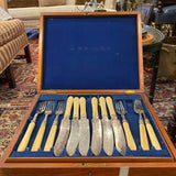 Silver Plated Fish Set in Wood Box, Set of 12