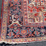 Heriz Large Area Rug, Cream and Deep Red Tones 9' x 12'3"