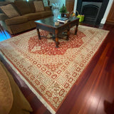 Red Rust & Cream Center Medallion Persian Rug 8' x 10'3"