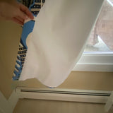 single Navy Blue, Cornflower Blue, Beige, & White Shell Motif Curtains