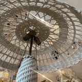 white wicker floor lamp