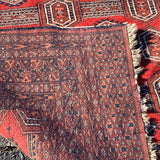 Red Diamond & Stripe Bokara Rug 4'1" x 6'