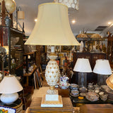 white and gold pineapple lamp