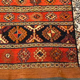 Striped Kilim Rug in Orange, Red Brown Threads 2'10" x 4'3"